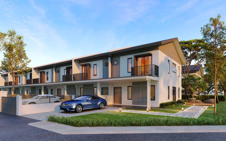 Double Storey Terrace House Corner